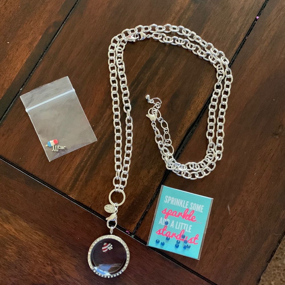 NEW Origami Owl Living Locket with charms and chain